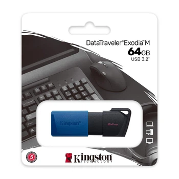 Флеш память Kingston 64GB DataTraveler Exodia M USB 3.2 Gen 1 (Black + Blue)