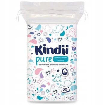 Ватні диски Cleanic Kindii Pure косметичні бавовняні для немовлят 20 x 60 шт