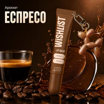 Бальзам блеск для губ Espresso noir Wishlist lip gloss balm, 10 мл + игрушка брелок WL-03-983