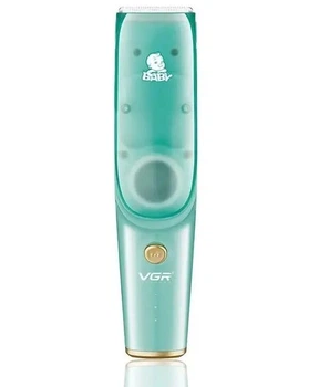 Машинка для стрижки дітей та немовлят VGR V-151 Baby — акумуляторна, з функцією збору волосся, безшумна, IPX7, 3 насадки (11065)