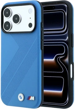 Etui BMW M Tire Track Blue Line MagSafe do iPhone 18 Pro / 17 Pro niebieskie (BMW001251)
