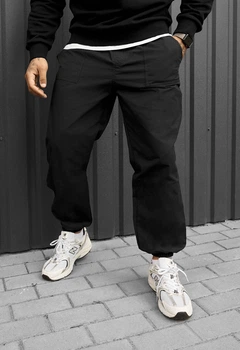 Мужские джоггеры стаф черные спортивные брюки Staff par black XXL (403970)