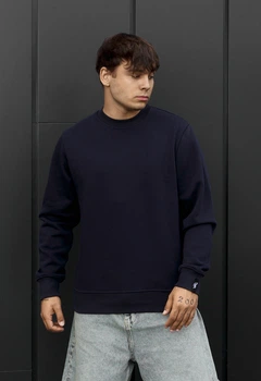 Свитшот мужской стаф темно-синий базовый на флисе Staff dark blu basic fleece XL (403322)
