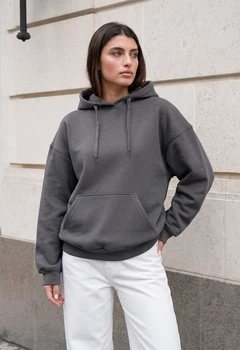Женское худи стаф лаванда серое оверсайз на флисе Staff lav gray oversize fleece L (403319)