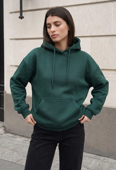 Женский худи стаф темно-зеленый оверсайз на флисе Staff lav dark green oversize fleece L (404166)