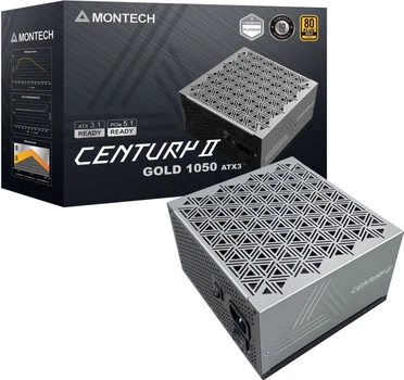 Блок живлення 1050Вт Montech Century II Gold (ATX 3.1, 80 PLUS Gold, 135мм, fully modular)