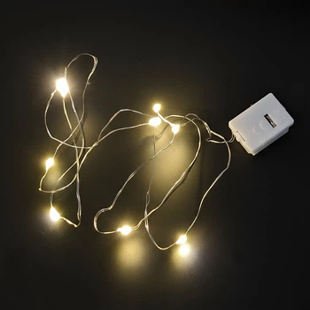 Гирлянда для детского мобиля 1 м на 10 LED-диодов на батарейках тёплый белый (276201)