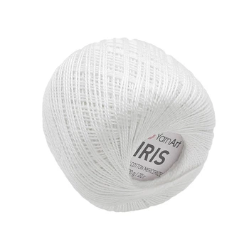 Нитки для мобиля Ирис YarnArt хлопок 20 г 138 м белые (910-white)