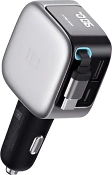 Зарядное устройство CUKTECH автомобильное 100W с выдвижным кабелем для Apple/Xiaomi