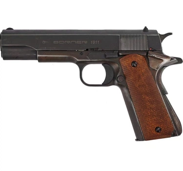 Пневматичний пістолет Borner 1911 Blowback 4.5мм — металева копія Colt M1911 з блоубеком