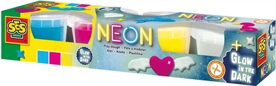 Masa plastyczna Ses Creative Neon świecąca w ciemności 4 kolory (00461) (8710341004613)