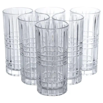 Набір стаканів Geometric Glass 6 штук 300 мл з рельєфним візерунком (HP-17-3)