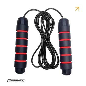 Скакалка для бокса скоростная EasyFit EF-1912 со стальным тросом. Черный