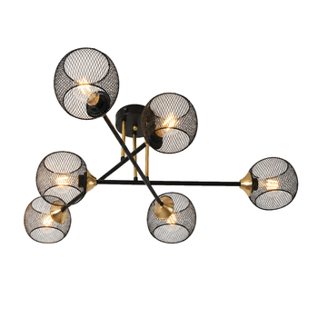Світильник стельовий LUMINARIA TESSA 6xE27 BLACK/GOLD