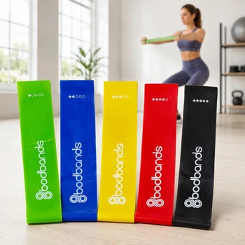Набір фітнес-гумок BodBands із 5 рівнями опору для тренувань, йоги та розтяжки
