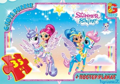 Пазлы G Toys 35 элементов "Шиммер та Шайн" OS 607 + постер в коробке 19 см × 13 см × 3 см