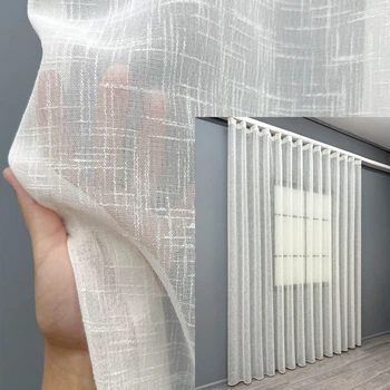 Тюль VR-Textil 2114т Aura Лен однотонный Молочный 400х270 см (42-1372)