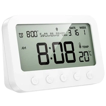 Электронный термогигрометр с часами Hoco HX44 Indoor, LCD, White