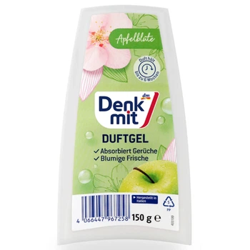 Гелевый освежитель воздуха DenkMit Apfelblüte 2 в 1 — аромат яблоневого цвета и нейтрализация запахов, 150 г