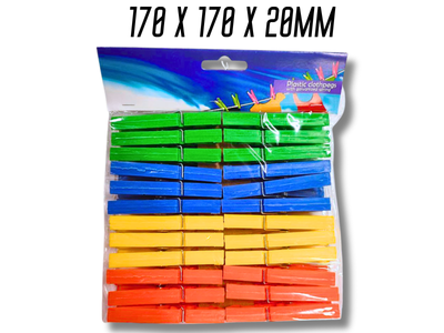 Прищепки FROM FACTORY пластиковые ассорти 170х170х20мм/24шт