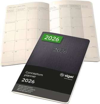 Календарь-планировщик SIGEL C2684 Conceptum черный A5 (13,5 x 21 см) мягкая обложка Softcover Softwave 2026