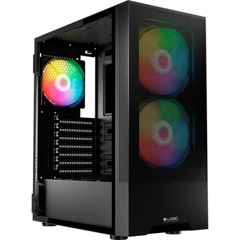 Корпус для ПК Logic concept ARYA MESH+GLASS ARGB fans 2x140 mm+1x120 mm BLACK (AT-ARYA-10-000000-0002)