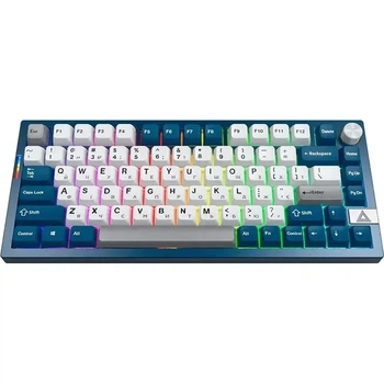 Беспроводная механическая клавиатура Montech MKey PRO Darkness Blue White, Brown Switch, размер 75%, RGB, (2.4G/Bluetooth/USB)