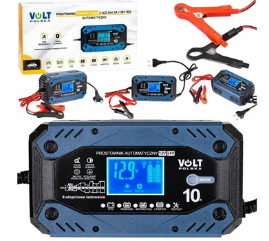 Зарядное устройство выпрямитель Volt Polska 12V/24V 5A/10A 6PRLN1209B для свинцово-кислотных, AGM и LiFePO4 аккумуляторов