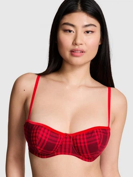 Бюстгальтер с косточками хлопковый Victoria's Secret 26943320 70D Красный (26555897853)