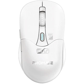 Мышь беспроводная Promate Samo, Dual Mode, 1600 dpi, Bluetooth, белая