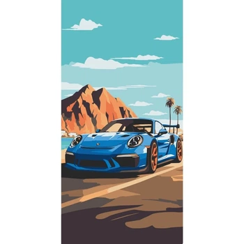 Картина за номерами Art Craft Sports car 40х80 см 17 кольорів полотно бавовна