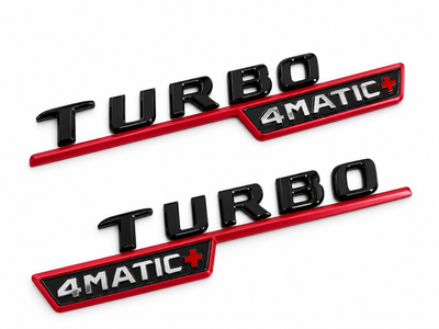 Надпись эмблема Mercedes Turbo 4MATIC+ на боковые крылья левая правая