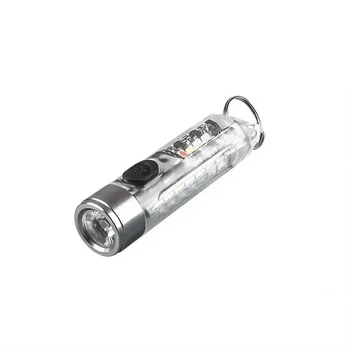 Ліхтар акумуляторний наключний Mini FY11 Type-C 260 mAh з ультрафіолетом та магнітом, прозорий