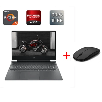 Игровой ноутбук Б-класс HP Victus 15 / 15.6" (1920x1080) IPS / AMD Ryzen 5 7535HS (6 (12) ядер по 3.3 - 4.55 GHz) / 16 GB DDR5 / 512 GB SSD / AMD Radeon RX 6550M, 4 GB GDDR6, 64-bit / WebCam б/у + Подарок Беспроводная мышь / USB