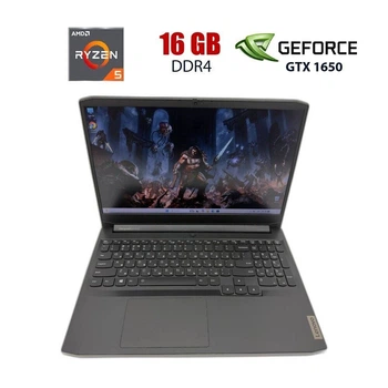 Игровой ноутбук Б-класс Lenovo IdeaPad Gaming / 15.6" (1920x1080) IPS / AMD Ryzen 5 5600H (6 (12) ядер по 3.3 - 4.2 GHz) / 16 GB DDR4 / 512 GB SSD M.2 NVMe / nVidia GeForce GTX 1650, 4 GB GDDR5, 128-bit / WebCam б/у