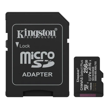 Карта пам'яті microSDXC, 256Gb, Kingston Canvas Select Plus, SD адаптер (SDCS3/256GB)