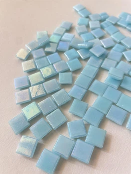 Лист мозаики Picaso Rainbow 10x10 mm светло-голубая перламутровая 841 шт (WA16)