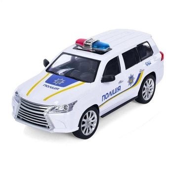 Полицейская машинка на радиоуправлении LIMO TOY M 5011, белая, масштаб 1:12, аккумулятор, резиновые колеса, свет
