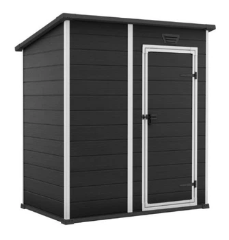 Садовий пластиковий будиночок Keter Essential 6x4 (184смх112см) графіт/білий 263895