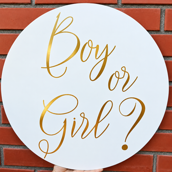 Мини Баннер Для Фотозоны Гендерный Boy or Girl Золотая Надпись