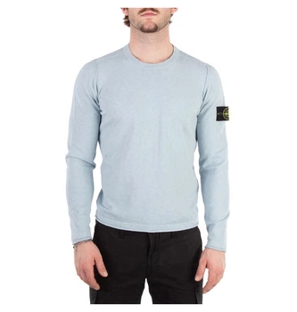 Кофта мужская Stone Island 502B0 Stocking Stitch Cotton Crewkneck Knit Light Blue XL Голубой 1015502B0-V0041