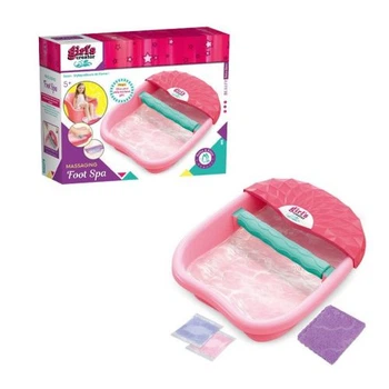 Детская ванночка для педикюра MIC Girls Creator SPA 27x32x10.5 см на батарейках с массажным роликом и аксессуарами для ног Разноцветная