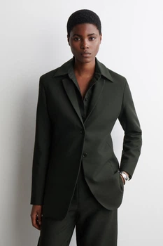 Блейзер жіночий COS longline wool-blend blazer 1298608001 Eur 40 Зелений