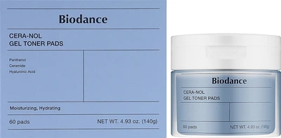 Зволожуювальні гелеві тонер-пади з керамідами Biodance Cera-Nol Gel Toner Pads 60 pads