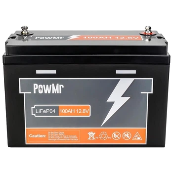 Акумулятор PowMr 12.8V/100Ah, 1280W*h, 100A (LiFePO4, для будинку, котла, сонячних батарей)