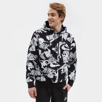 Худі чоловіче Nike Nsw Spe+ Bb Aop Po Hoodie Rf M Чорно-білий DM6881-010