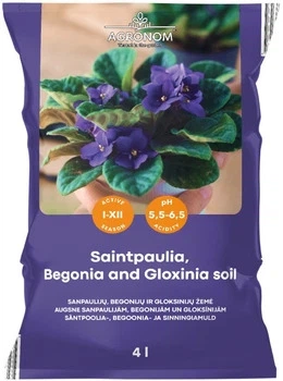 Торфосмесь Agronom фиалок,бегоний и глоксиний ,4л,904033