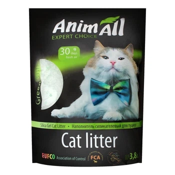 Наповнювач для котячого туалету AnimAll Зелений пагорб силікагелевий 3.8 л (1.6 кг)