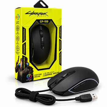 Ігрова миша Cyberpunk CP-100, USB, 3200 DPI, 7 кнопок, RGB, чорна