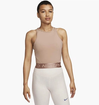 Спортивний топ жіночий Nike Pro Dri-Fit Crop Top Brown S Коричневий FQ7934-283